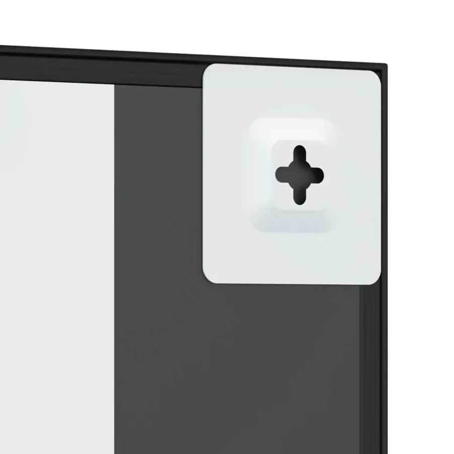 Miroir mural noir 40x40 cm carré fer - 6