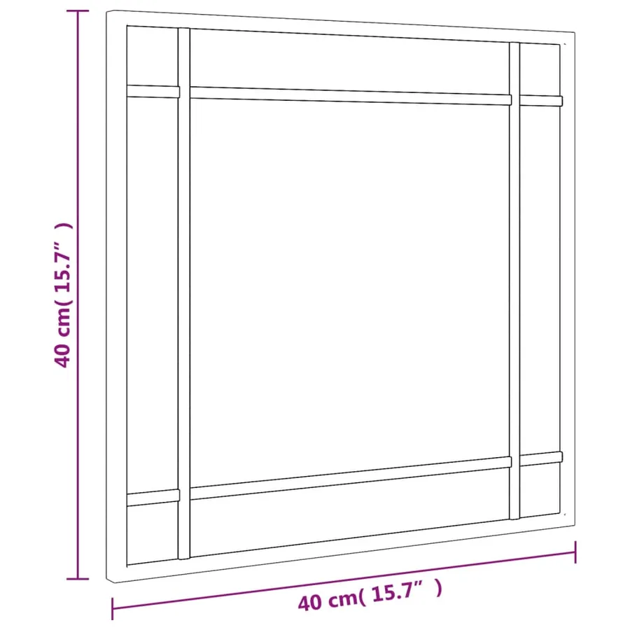 Miroir mural noir 40x40 cm carré fer - 7