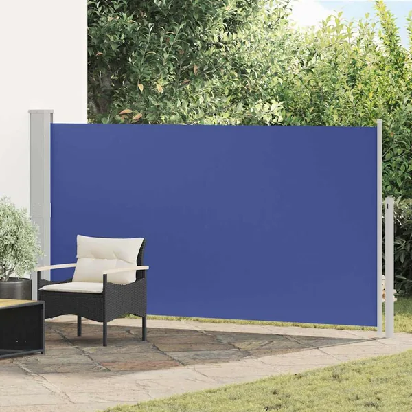 Auvent latéral rétractable de patio 170x300 cm Bleu