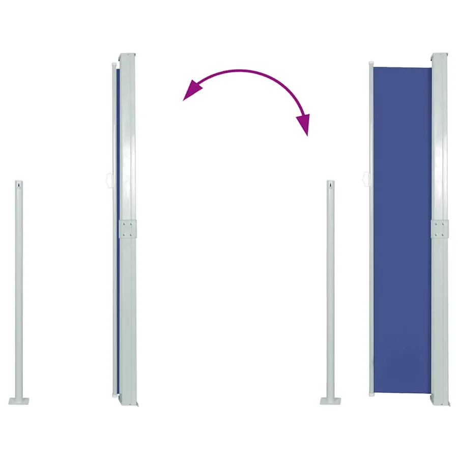 Auvent latéral rétractable de patio 170x300 cm Bleu - 8