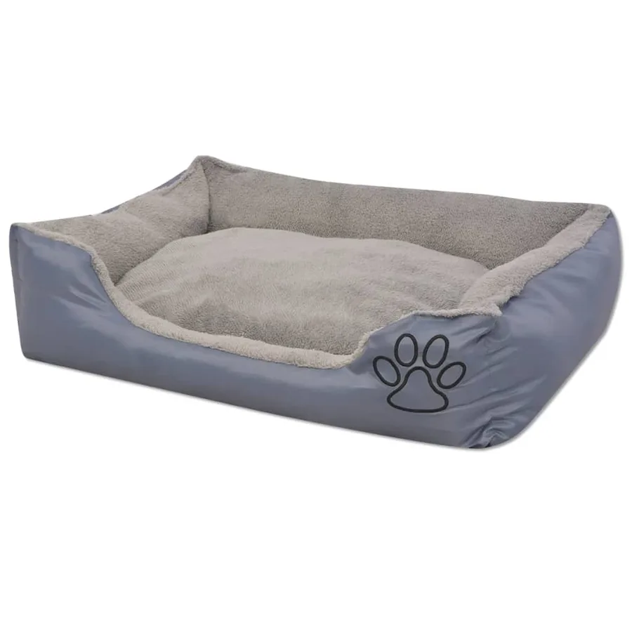 Lit pour chiens avec coussin rembourré Taille S Gris - 2