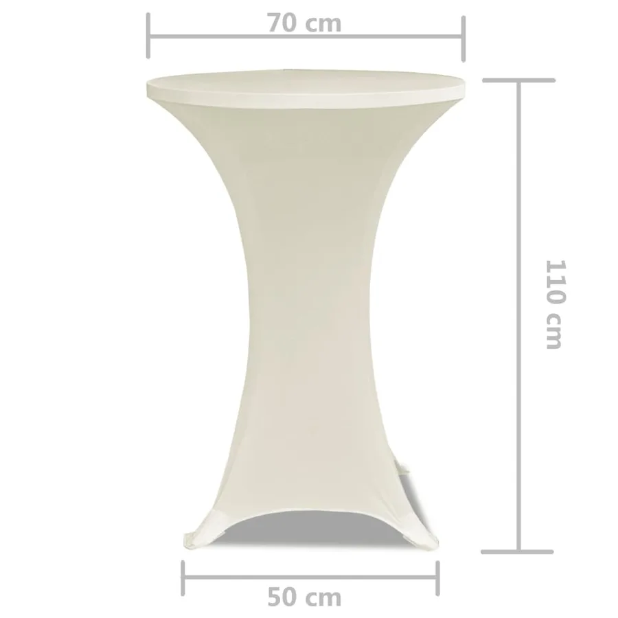 Housse de table Ø 70 cm Crème extensible 2 pcs - 5