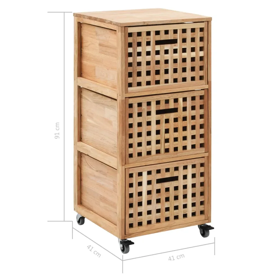 Armoire de salle de bains 41x41x91 cm Bois de noyer massif - 8