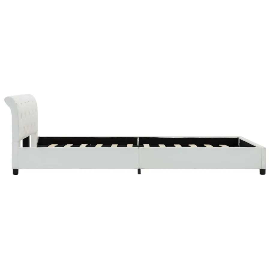 Cadre de lit sans matelas blanc similicuir 120x200 cm - 5