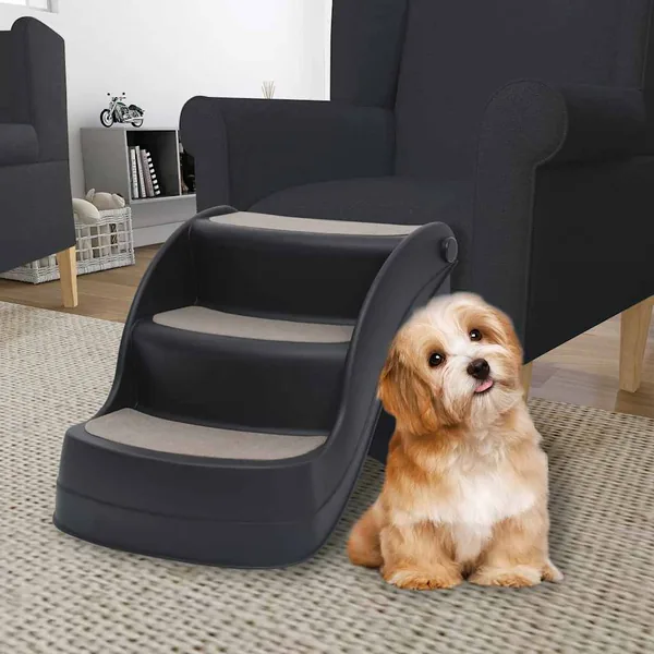 Escalier pliable à 3 marches pour chiens Noir