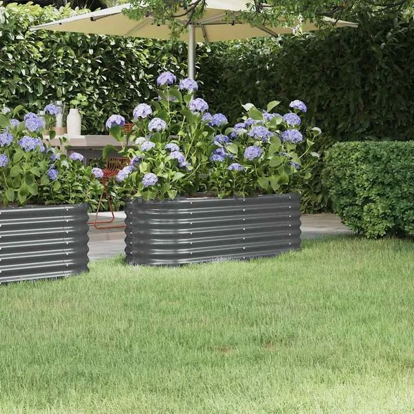 Lit surélevé de jardin Acier galvanisé Anthracite