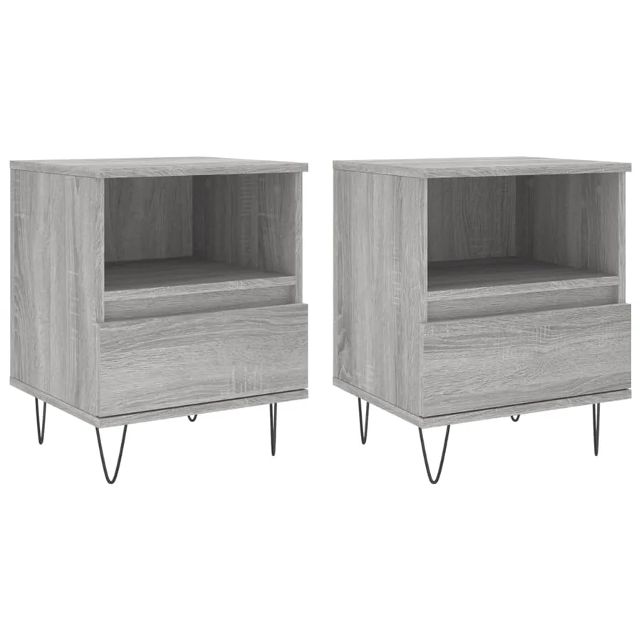 Tables de chevet 2 pcs sonoma gris 40x35x50 cm bois ingénierie - 2