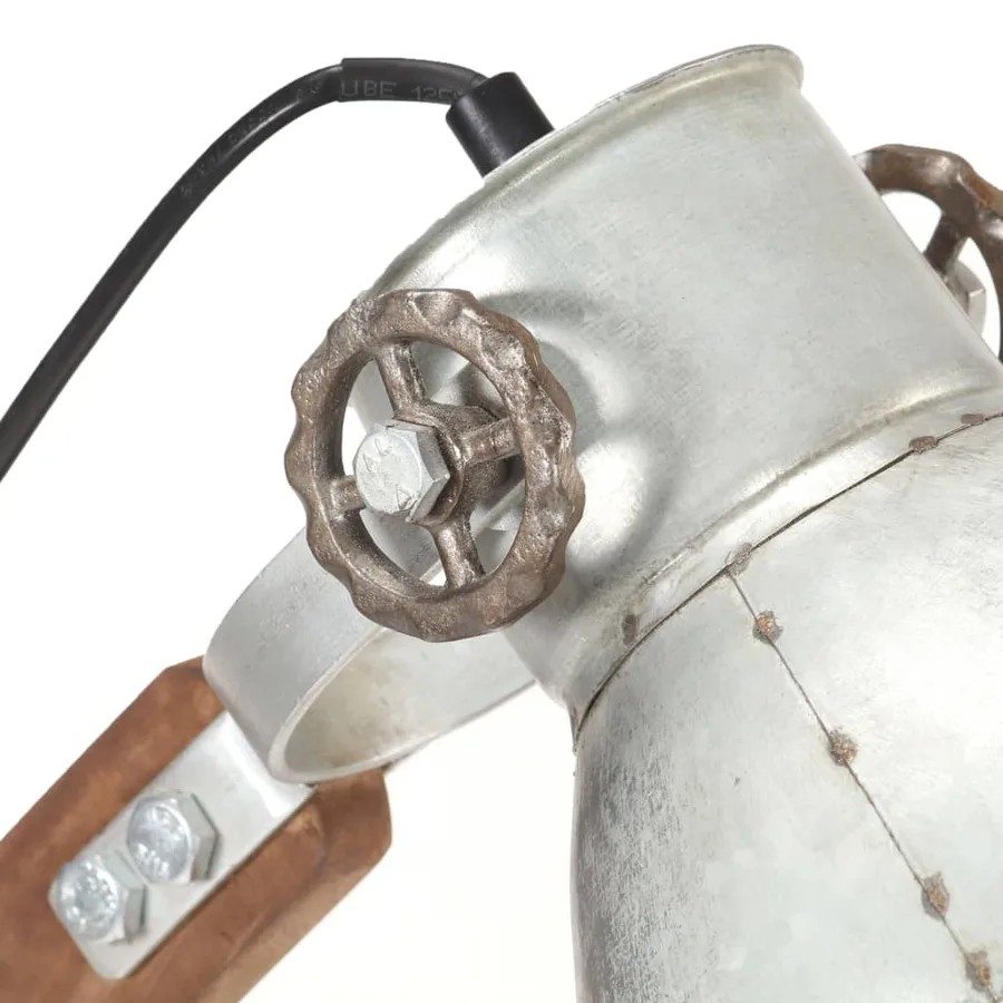 Lampe de bureau industrielle Argenté Rond 58x18x90 cm E27 - 6