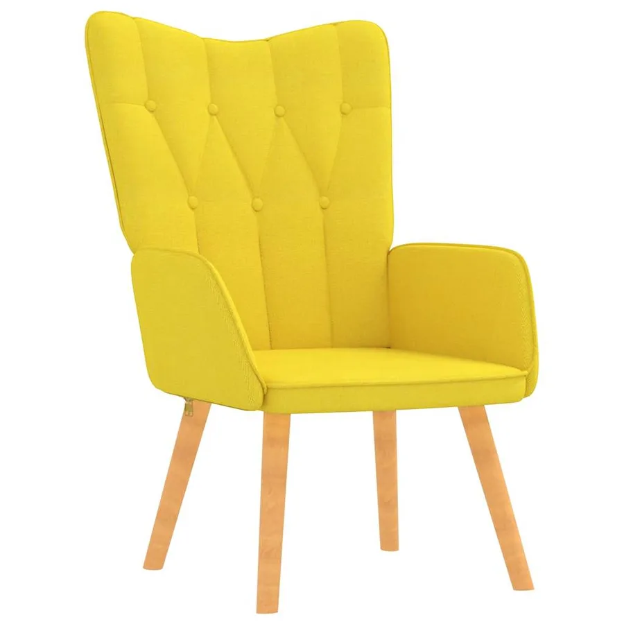 Chaise de relaxation avec tabouret Jaune moutarde Tissu - 5