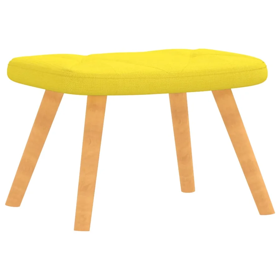 Chaise de relaxation avec tabouret Jaune moutarde Tissu - 6