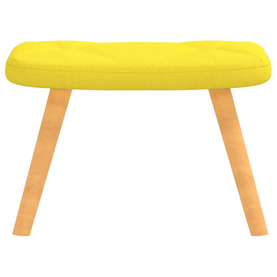 Chaise de relaxation avec tabouret Jaune moutarde Tissu - 7