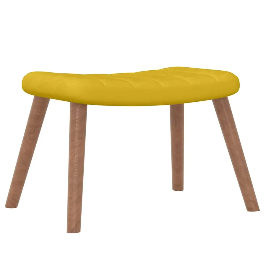 Chaise à bascule avec repose-pied Jaune moutarde Velours - 6