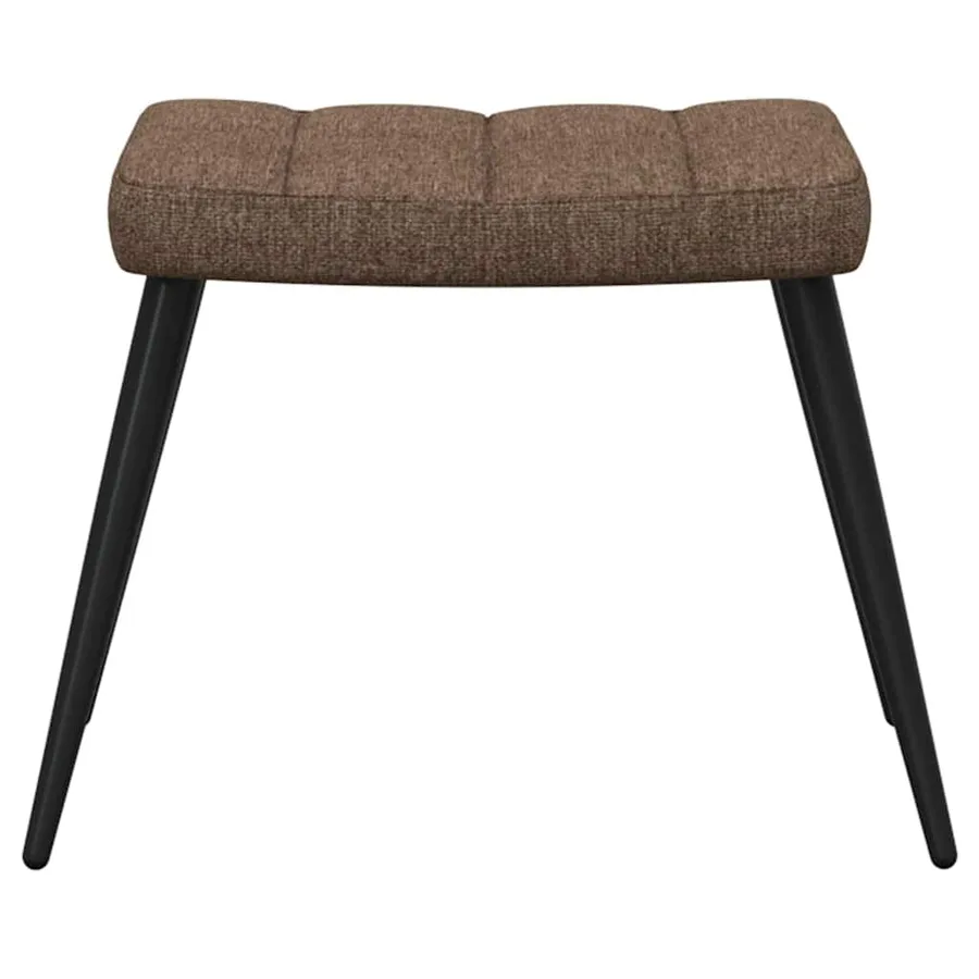 Chaise de relaxation avec tabouret Marron Tissu - 5