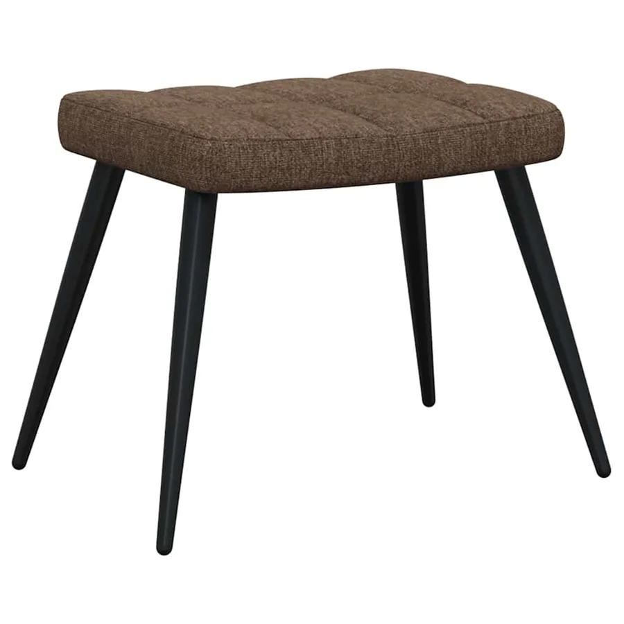 Chaise de relaxation avec tabouret Marron Tissu - 8
