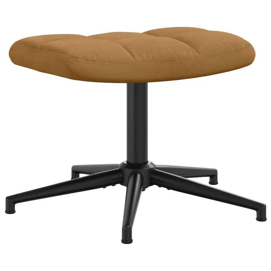 Chaise de relaxation avec tabouret Marron Velours - 7