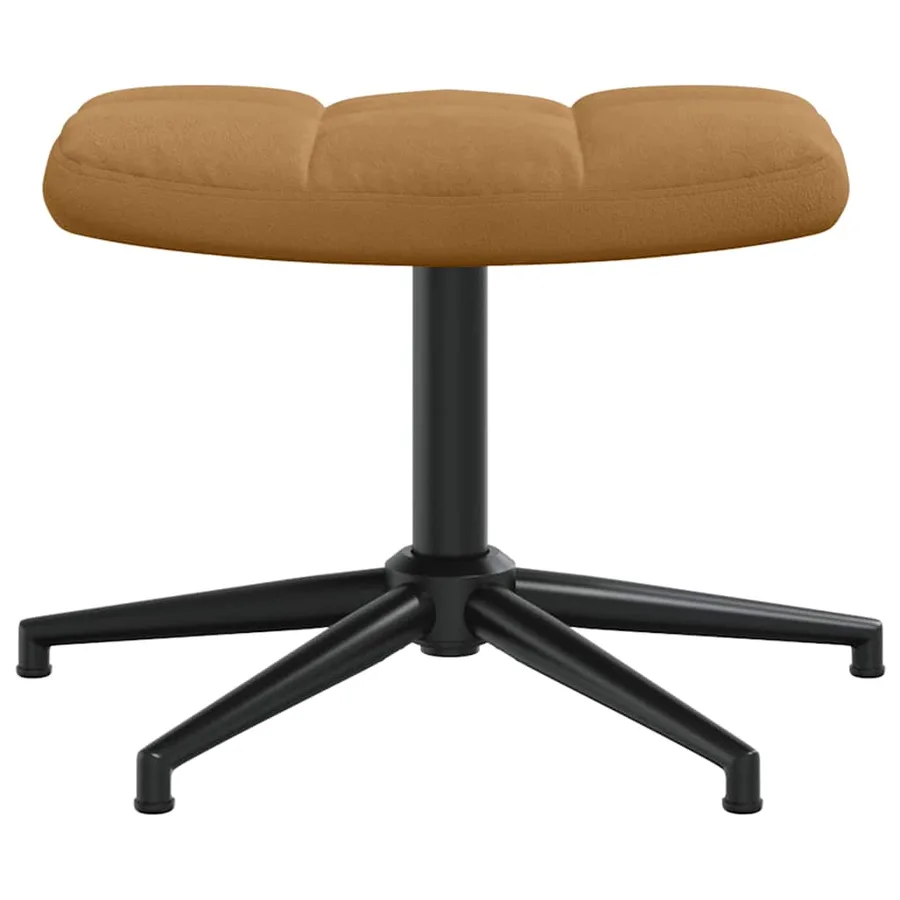 Chaise de relaxation avec tabouret Marron Velours - 8
