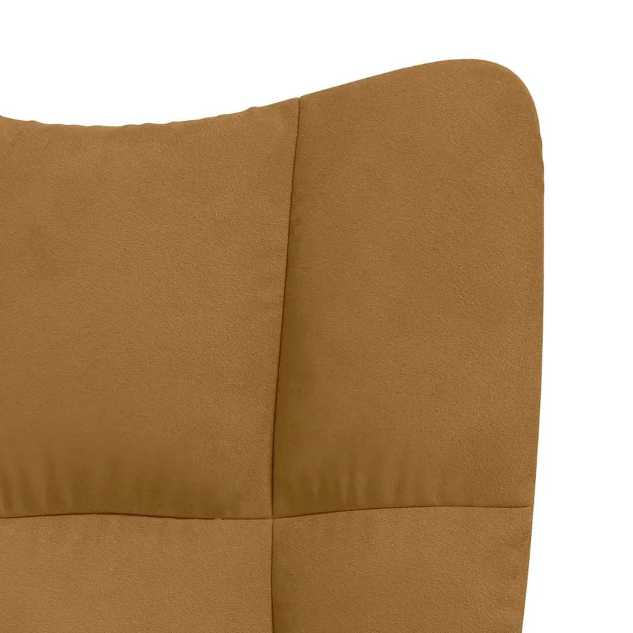Chaise de relaxation avec tabouret Marron Velours - 9
