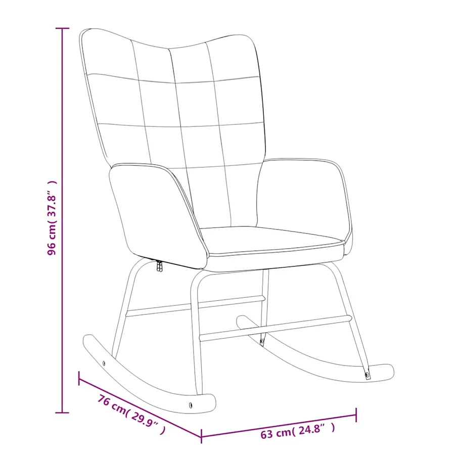 Chaise à bascule Gris clair Tissu - 8