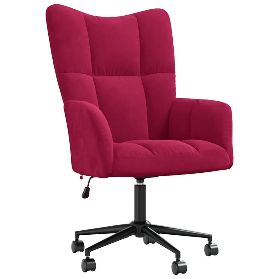 Chaise de relaxation Rouge bordeaux Velours - 2