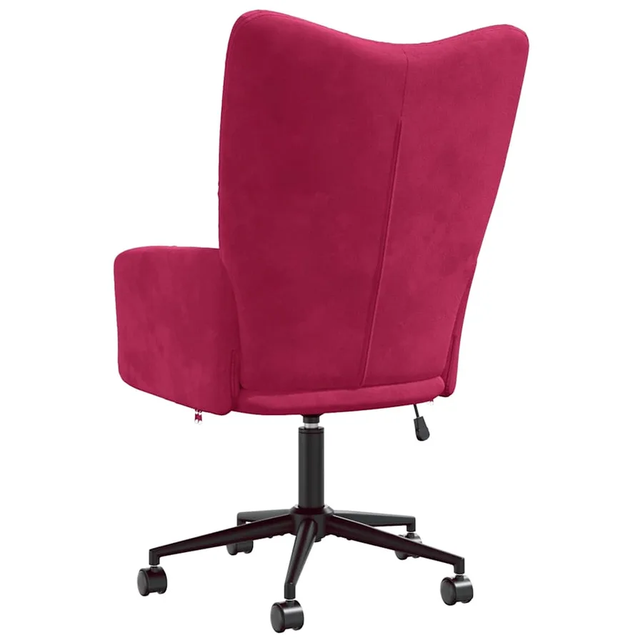 Chaise de relaxation Rouge bordeaux Velours - 5
