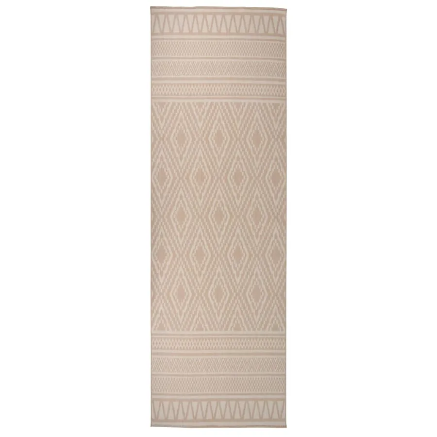 Tapis à tissage plat d'extérieur 80x250 cm Rayures brunes