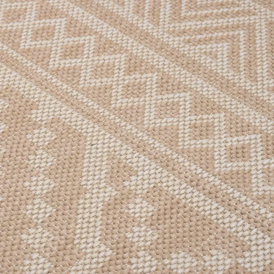 Tapis à tissage plat d'extérieur 80x250 cm Rayures brunes - 5