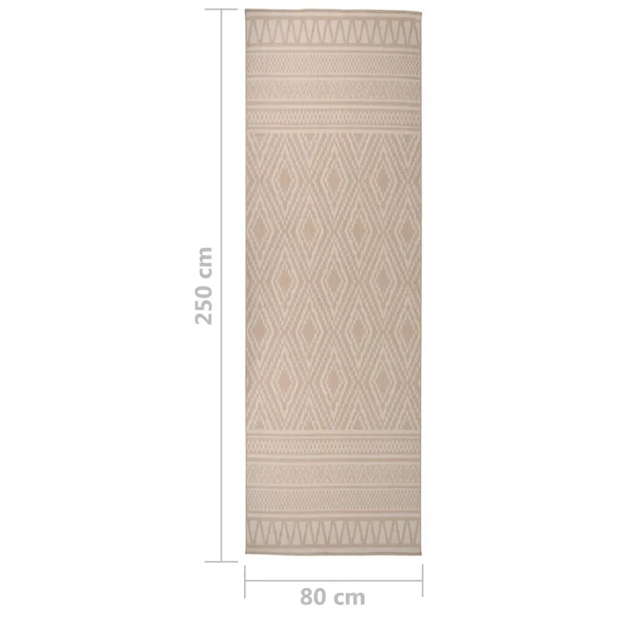 Tapis à tissage plat d'extérieur 80x250 cm Rayures brunes - 6