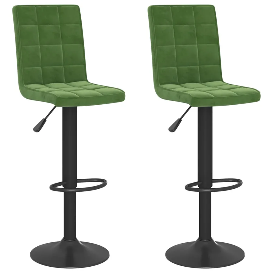 Tabourets de bar lot de 2 vert foncé velours - 2