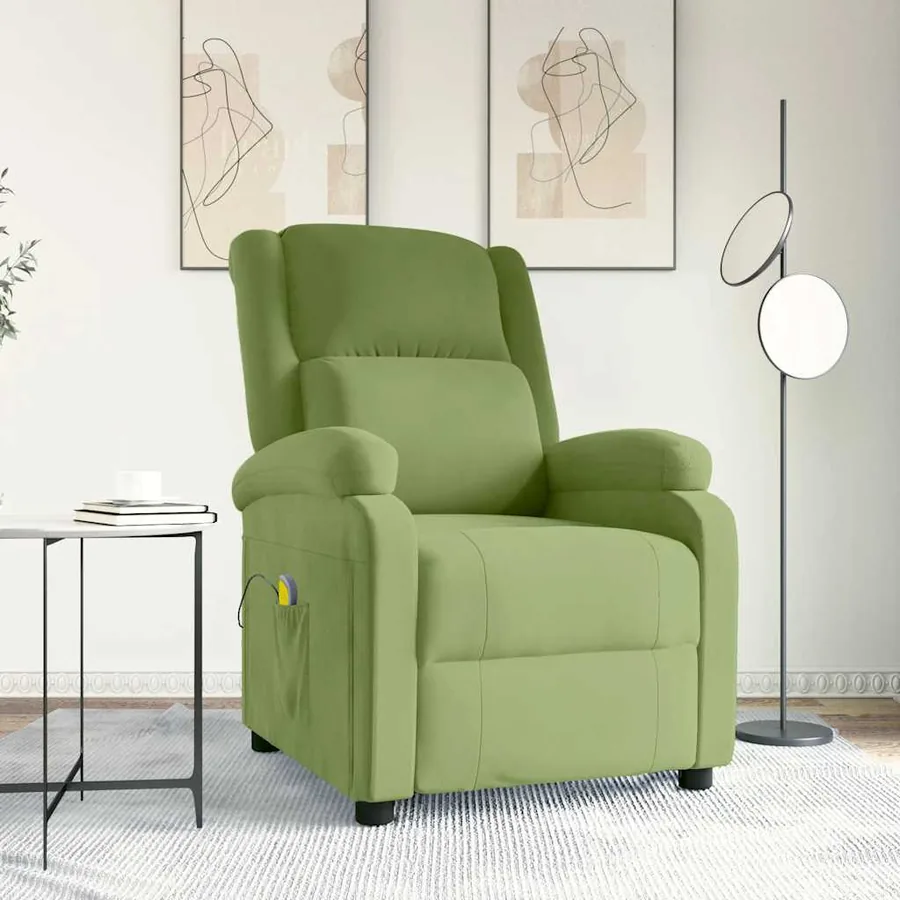 Fauteuil de massage Vert clair velours