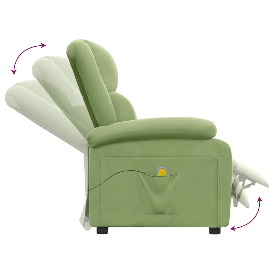 Fauteuil de massage Vert clair velours - 6