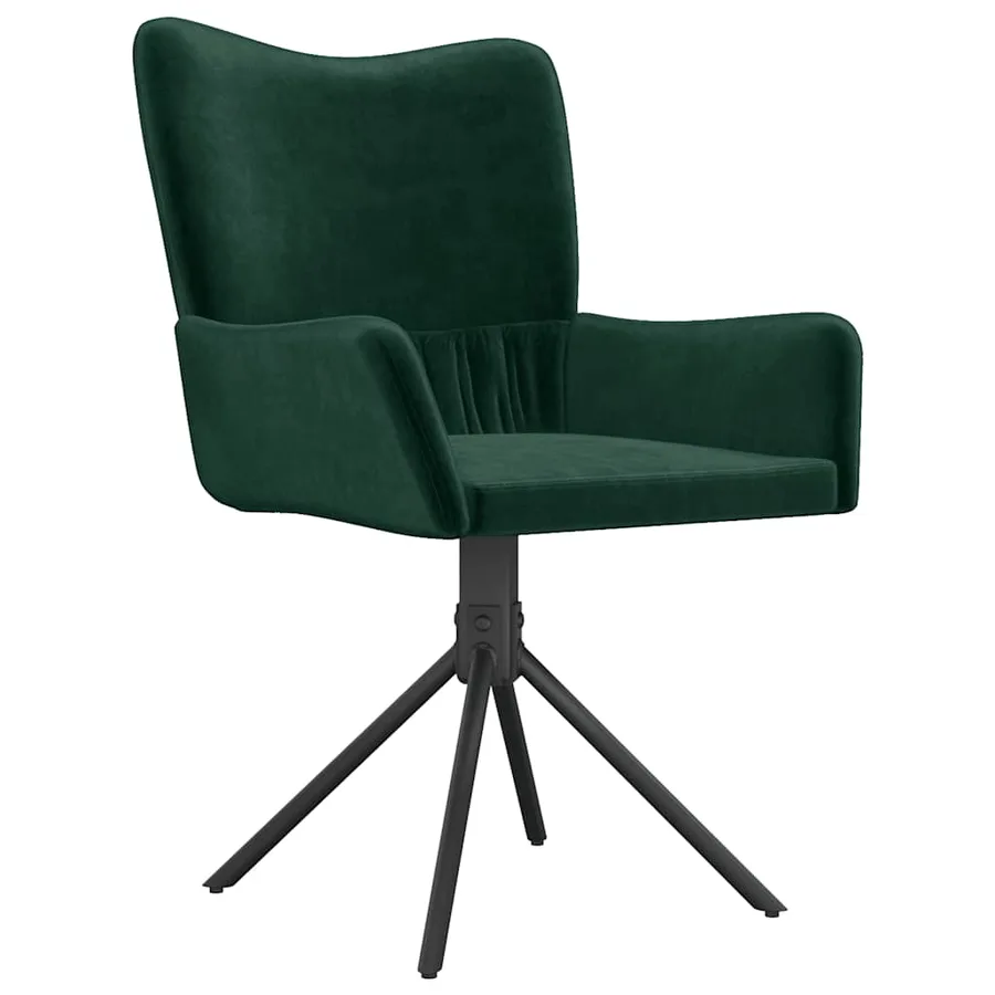 Chaises pivotantes à manger lot de 2 Vert foncé Velours - 4