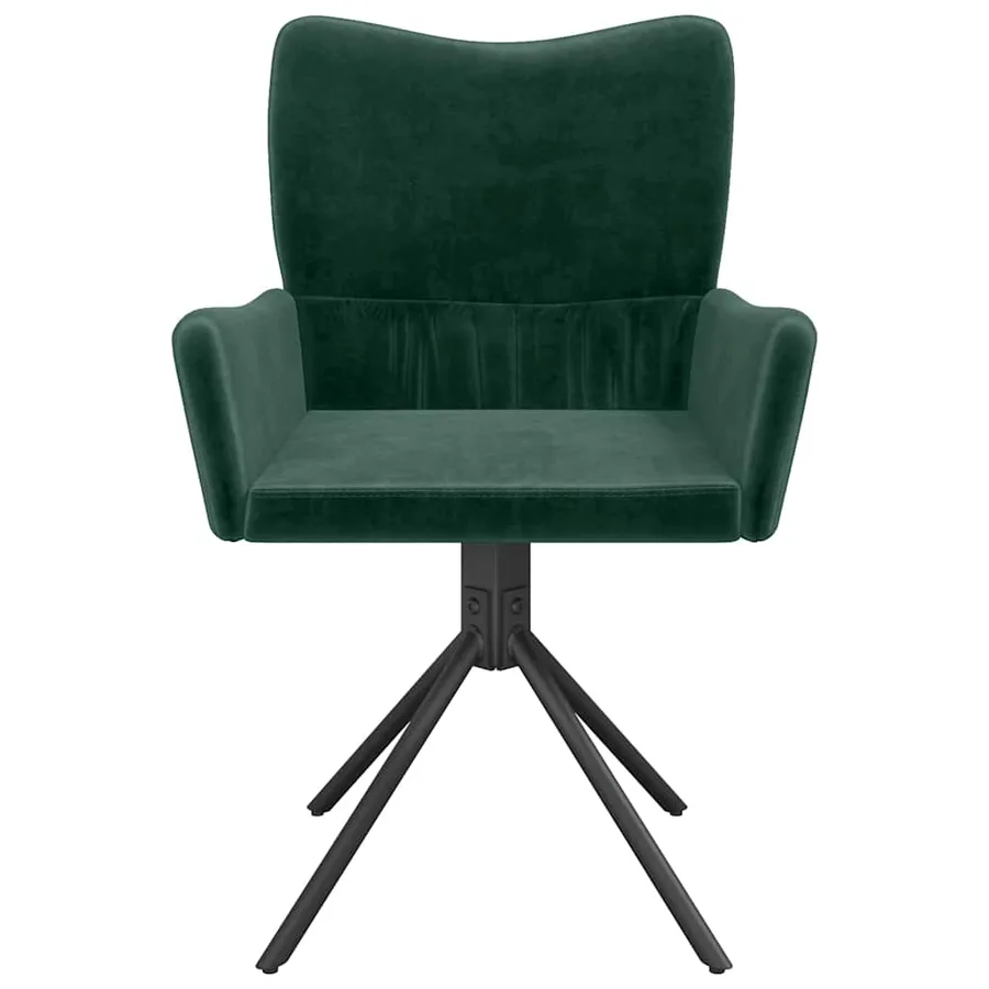 Chaises pivotantes à manger lot de 2 Vert foncé Velours - 5