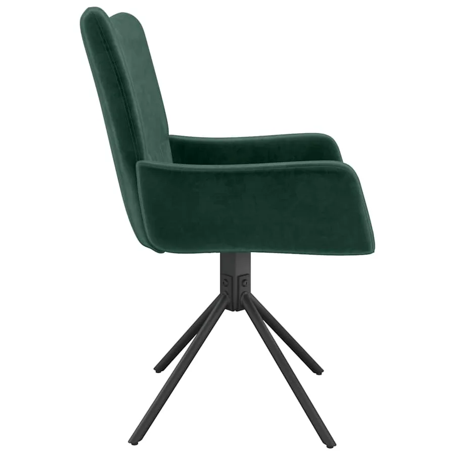 Chaises pivotantes à manger lot de 2 Vert foncé Velours - 6