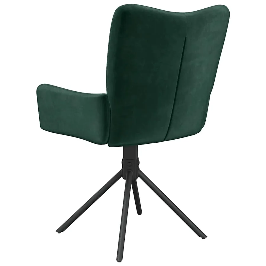 Chaises pivotantes à manger lot de 2 Vert foncé Velours - 8