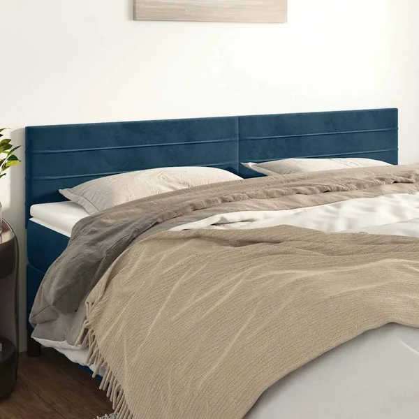 Têtes de lit Bleu foncé 160 x 5 x 78/88 cm Velours