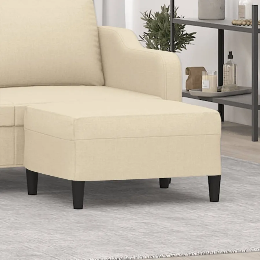 Repose-pied Crème 70x55x41 cm Tissu