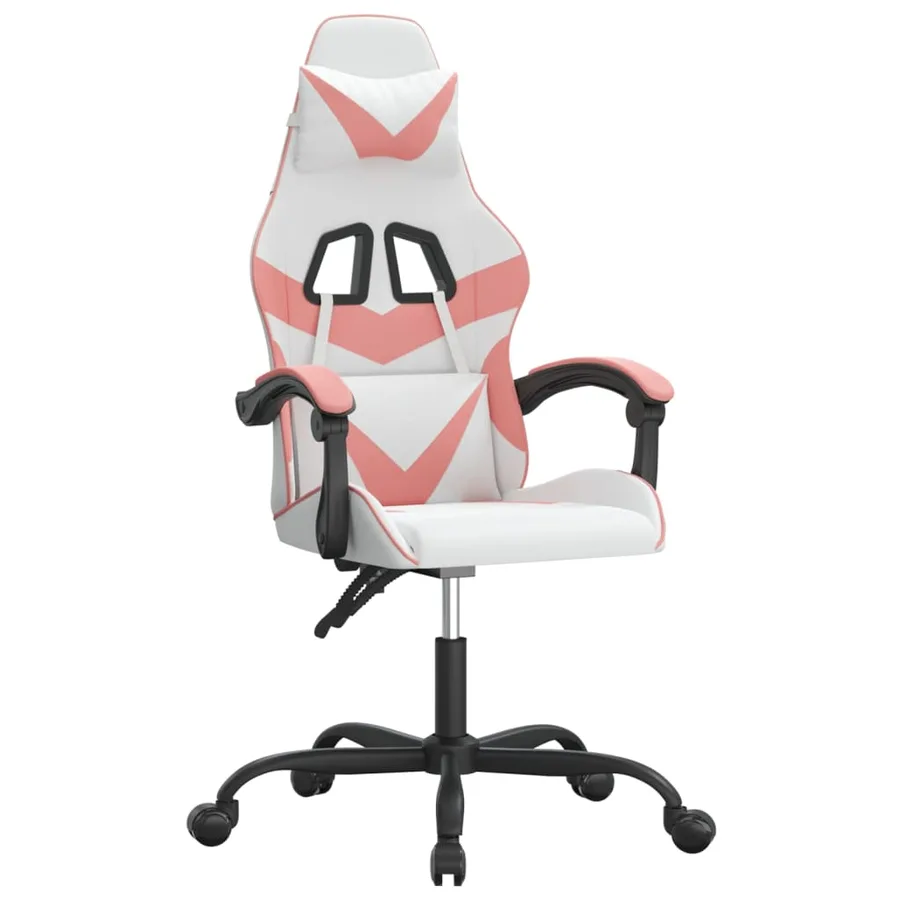Chaise de jeu pivotante Blanc et rose Similicuir - 2
