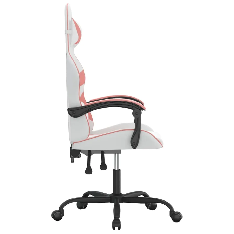 Chaise de jeu pivotante Blanc et rose Similicuir - 4