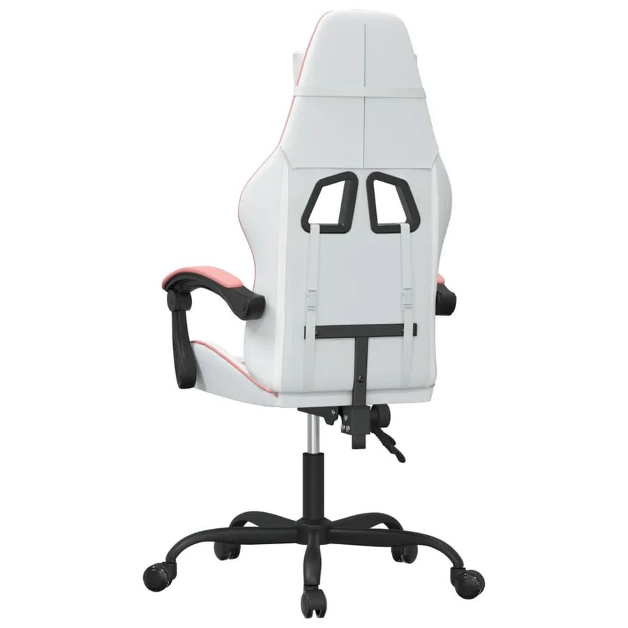 Chaise de jeu pivotante Blanc et rose Similicuir - 5