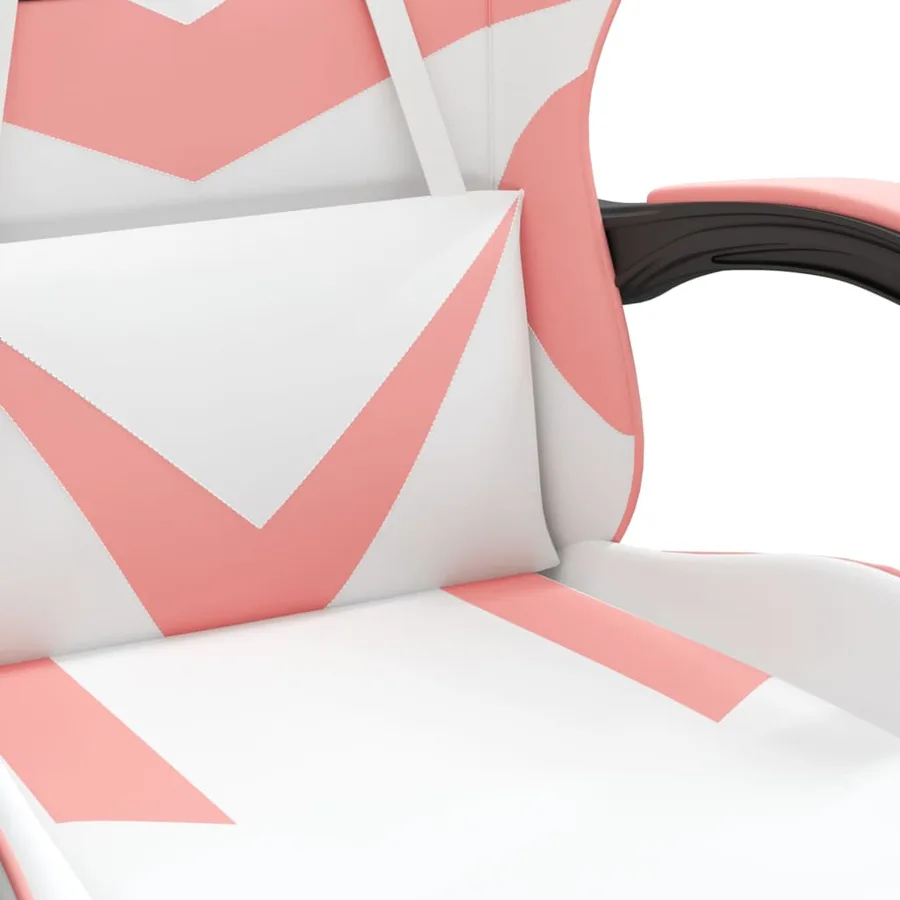 Chaise de jeu pivotante Blanc et rose Similicuir - 6
