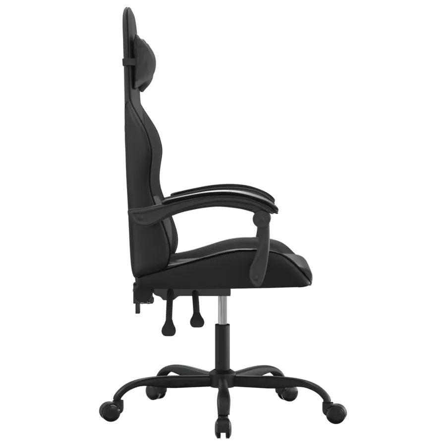 Chaise de jeu pivotante Noir Similicuir - 4