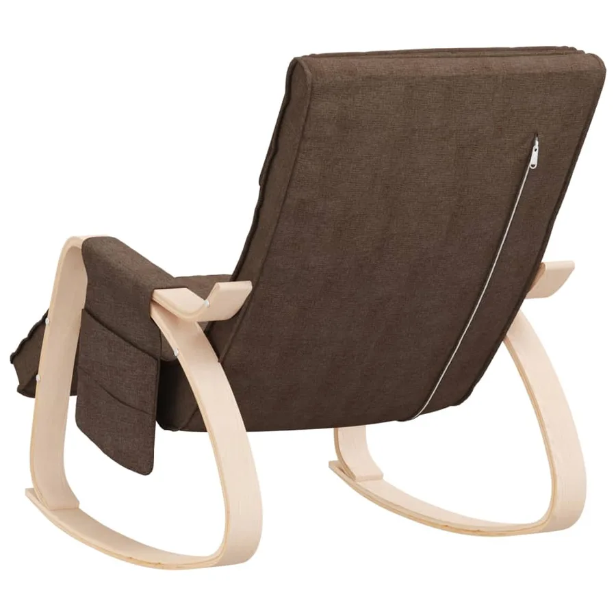 Chaise à bascule Marron foncé Tissu - 5