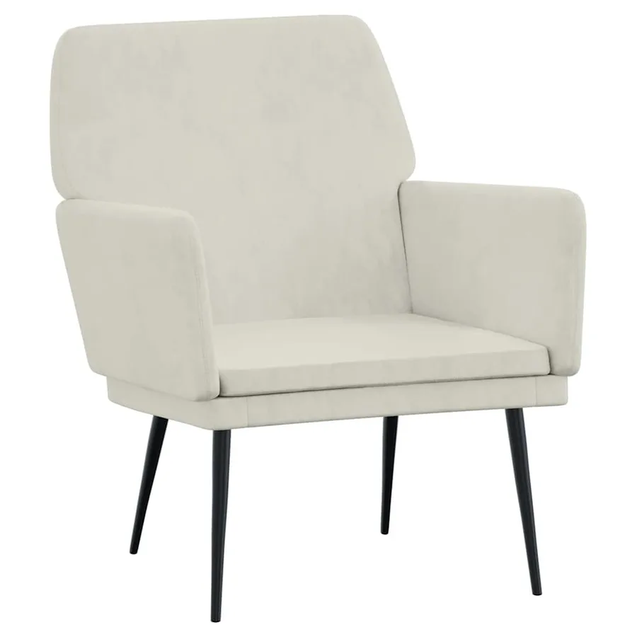 Fauteuil Crème 62x79x79 cm Velours - 2