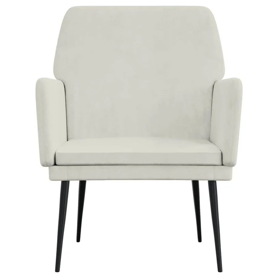 Fauteuil Crème 62x79x79 cm Velours - 3