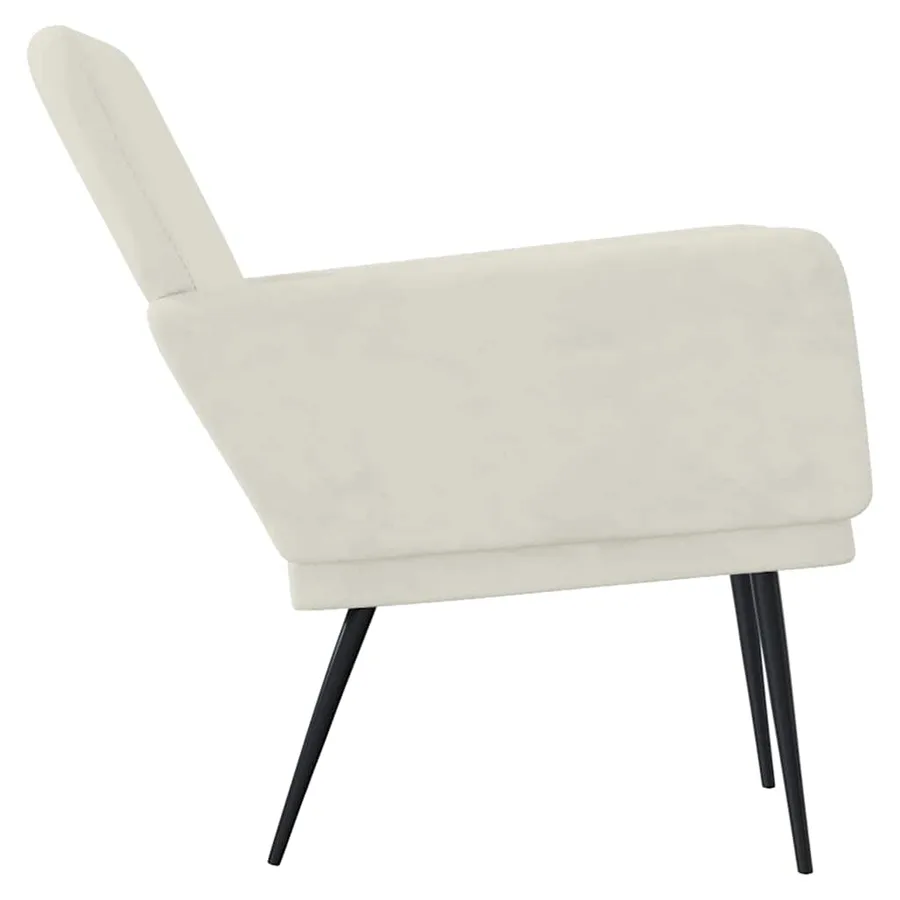 Fauteuil Crème 62x79x79 cm Velours - 4