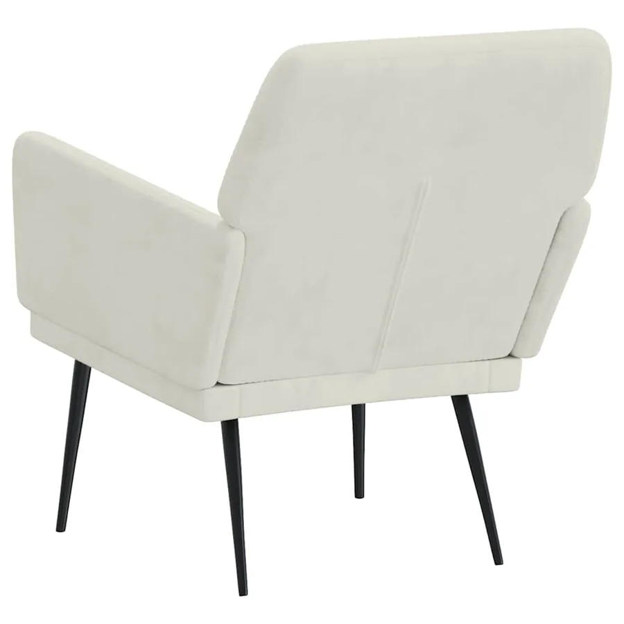 Fauteuil Crème 62x79x79 cm Velours - 5