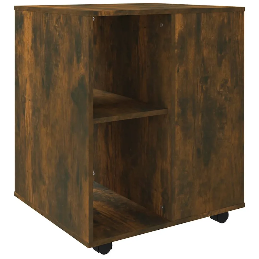 Armoire roulante Chêne fumé 60x53x72 cm Bois d'ingénierie - 2