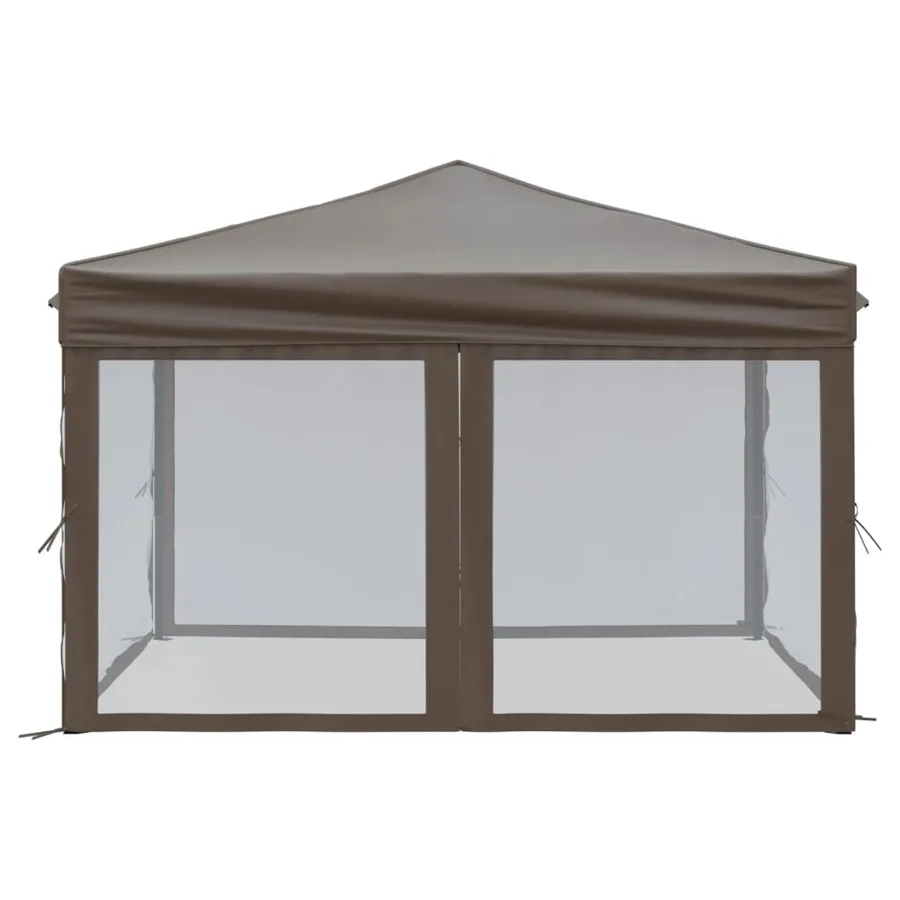 Tente de réception pliable avec parois Taupe 3x3 m - 4