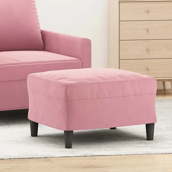 Repose-pied Rose 60x50x41 cm Velours
