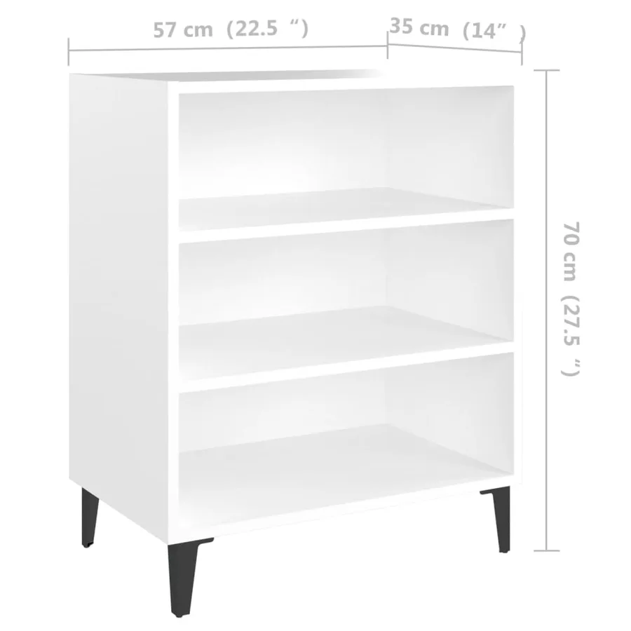 Buffet blanc 57x35x70 cm bois d’ingénierie - 6